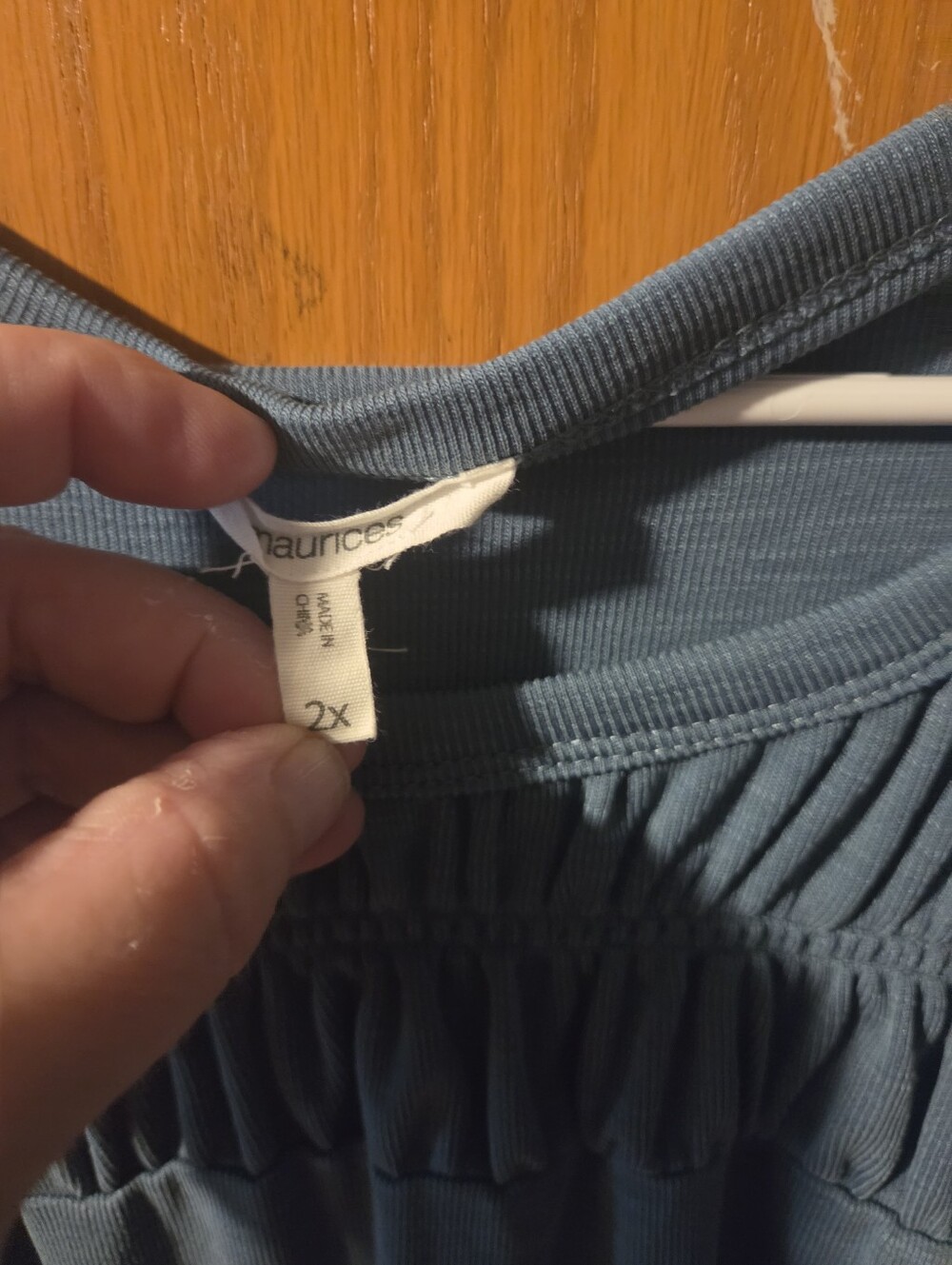 Maurices Girls' Blue Ribbed Top - 2X